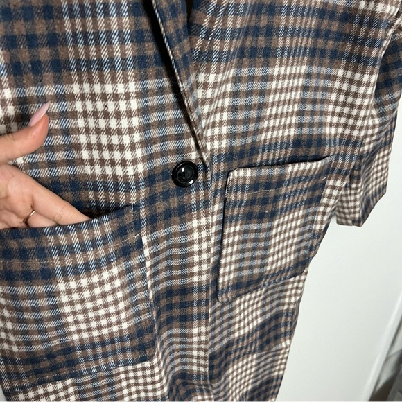 NWT Petal & Pup Plaid Long Midlength Coat Brown & Blue - Picture 9 of 11